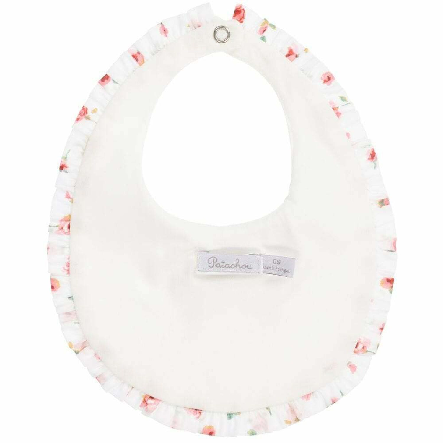 Baby Girls White Floral Bib, 1, hi-res image number null