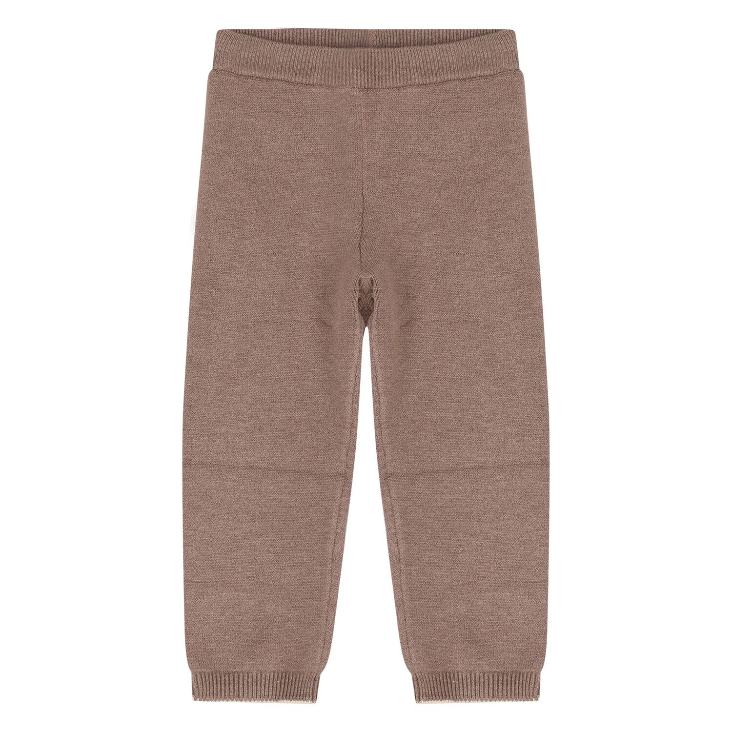 Younger Girls Beige Teddy Bear Knitted Tracksuit, 1, hi-res