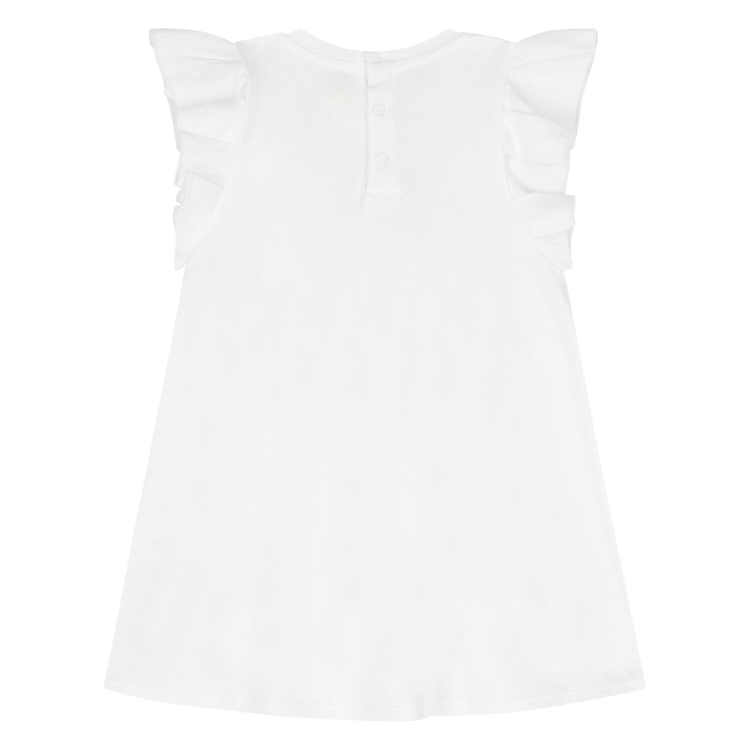 Younger Girls White Logo Dress, 1, hi-res