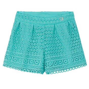 Girls Aqua Lace Shorts