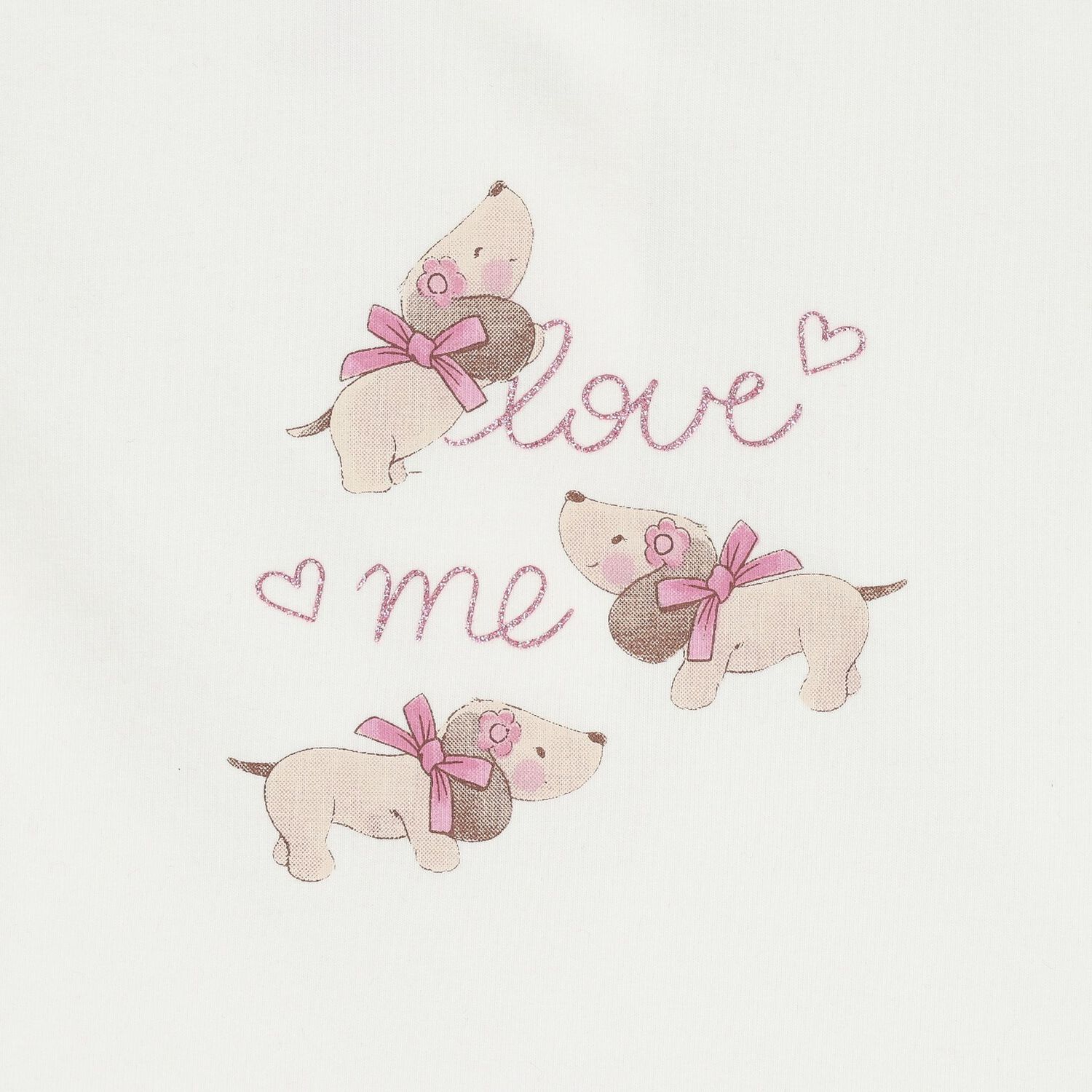 Baby Girls Ivory & Pink Puppy Leggings Set, 1, hi-res