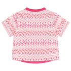 Girls White & Pink Logo Zig Zag T-Shirt, 2, hi-res