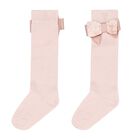 Girls Pink Bow Socks, 1, hi-res
