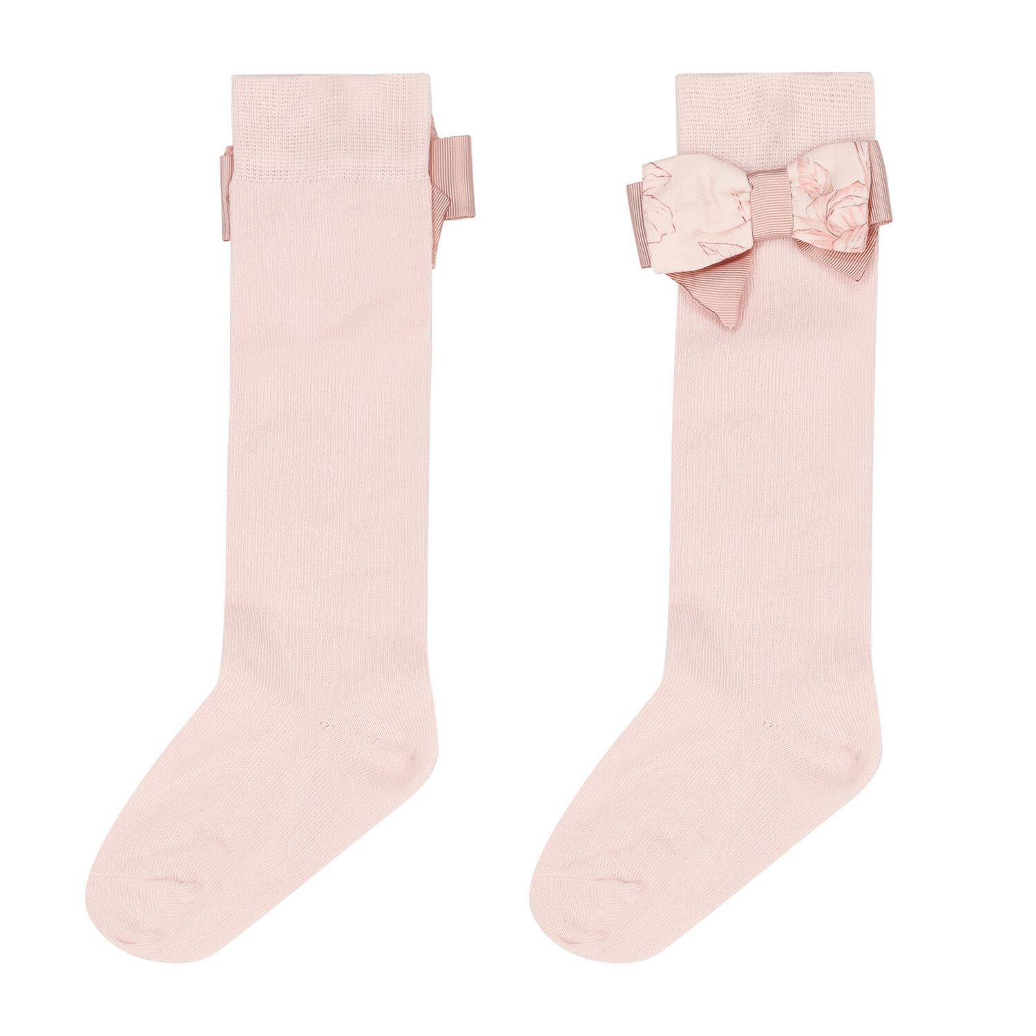 Girls Pink Bow Socks, 1, hi-res