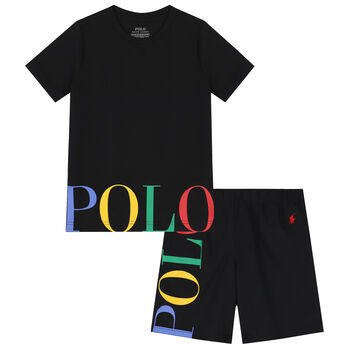 Boys Black Logo Pyjamas