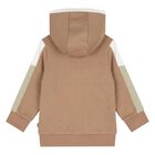 Younger Boys Beige Hooded Zip Up Top, 1, hi-res