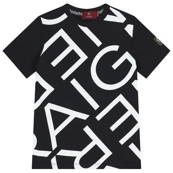 Boys Black & White Logo T-Shirt
