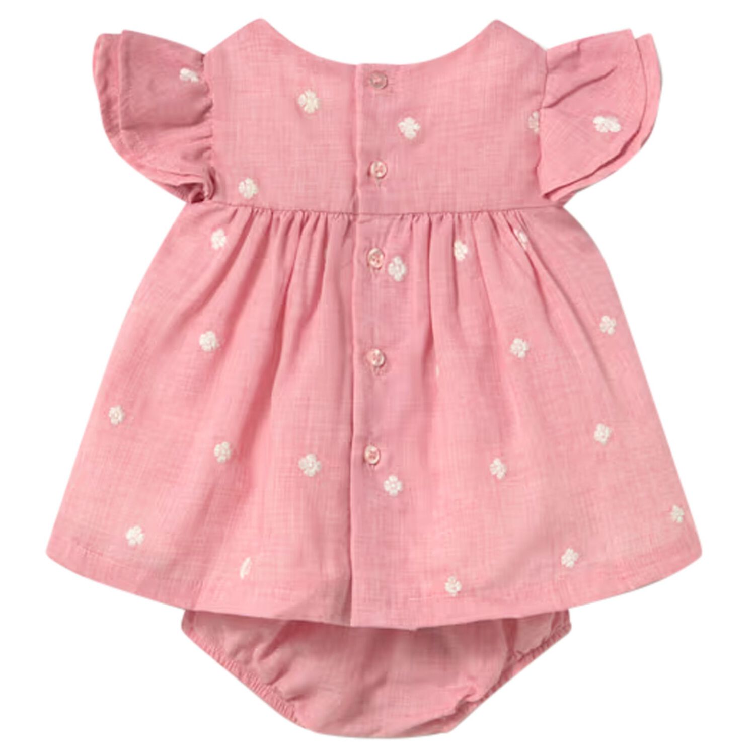 Baby Girls Pink Embroidered Floral Dress Set, 2, hi-res