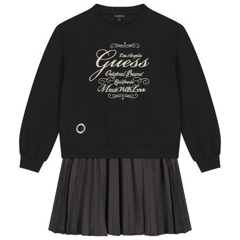 Girls Black Sweatshirt Dress