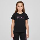 Girls Black Logo T-Shirt, 1, hi-res