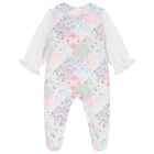 Baby Girls White & Pink Floral Babygrow, 1, hi-res