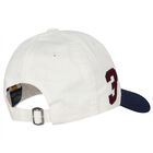 Boys White & Navy Blue Polo Bear Cap, 1, hi-res