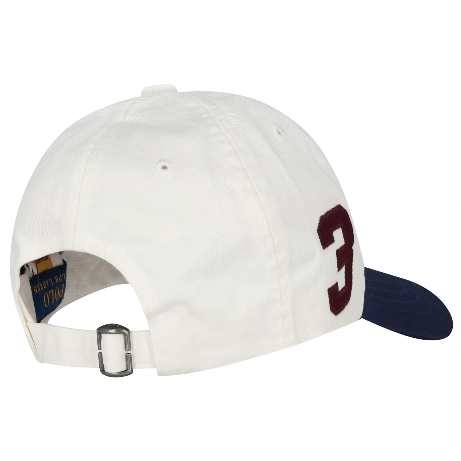 Boys White & Navy Blue Polo Bear Cap, 1, hi-res