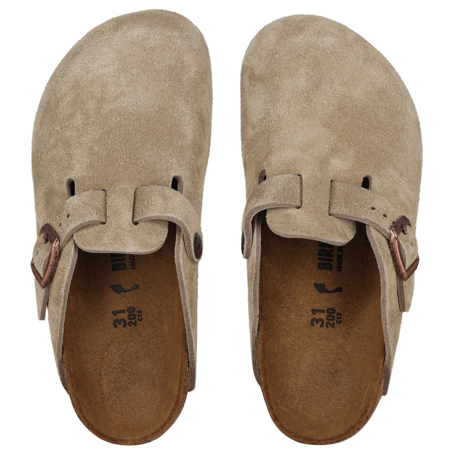 Beige Logo Suede Leather Clog, 1, hi-res image number null