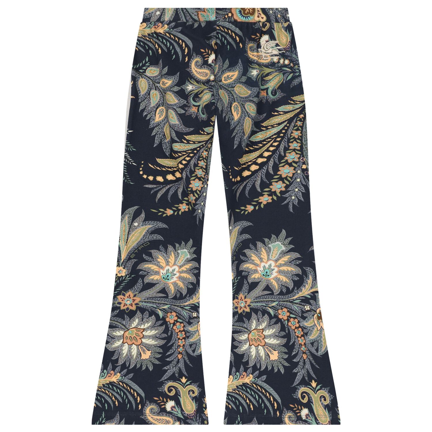 Girls Navy Blue Floral Leggings, 1, hi-res