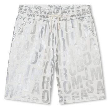 Ivory & Silver Logo Shorts