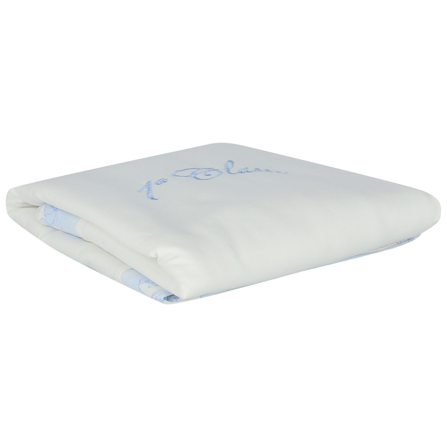 بطانية بشعار خريطة باللون العاجي والأزرق, 3, hi-res