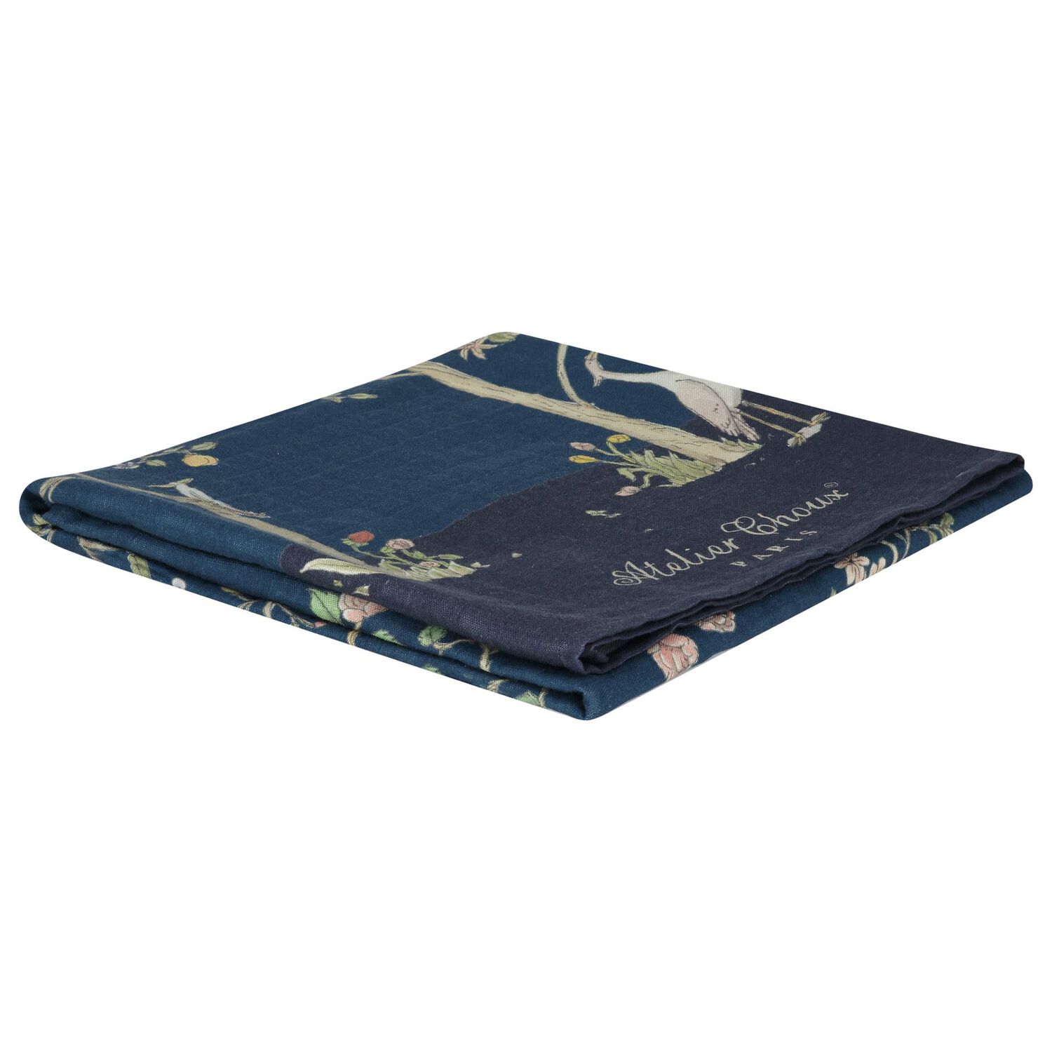 In Bloom Navy Blue Baby Swaddle Carré Blanket, 1, hi-res image number null