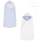 Blue & White Hooded Reversible Baby Nest, 3, hi-res