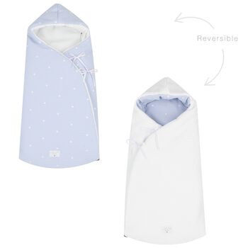 Uzturre Blue & White Hooded Reversible Baby Nest, 3 Blue & White Hooded Reversible Baby Nest