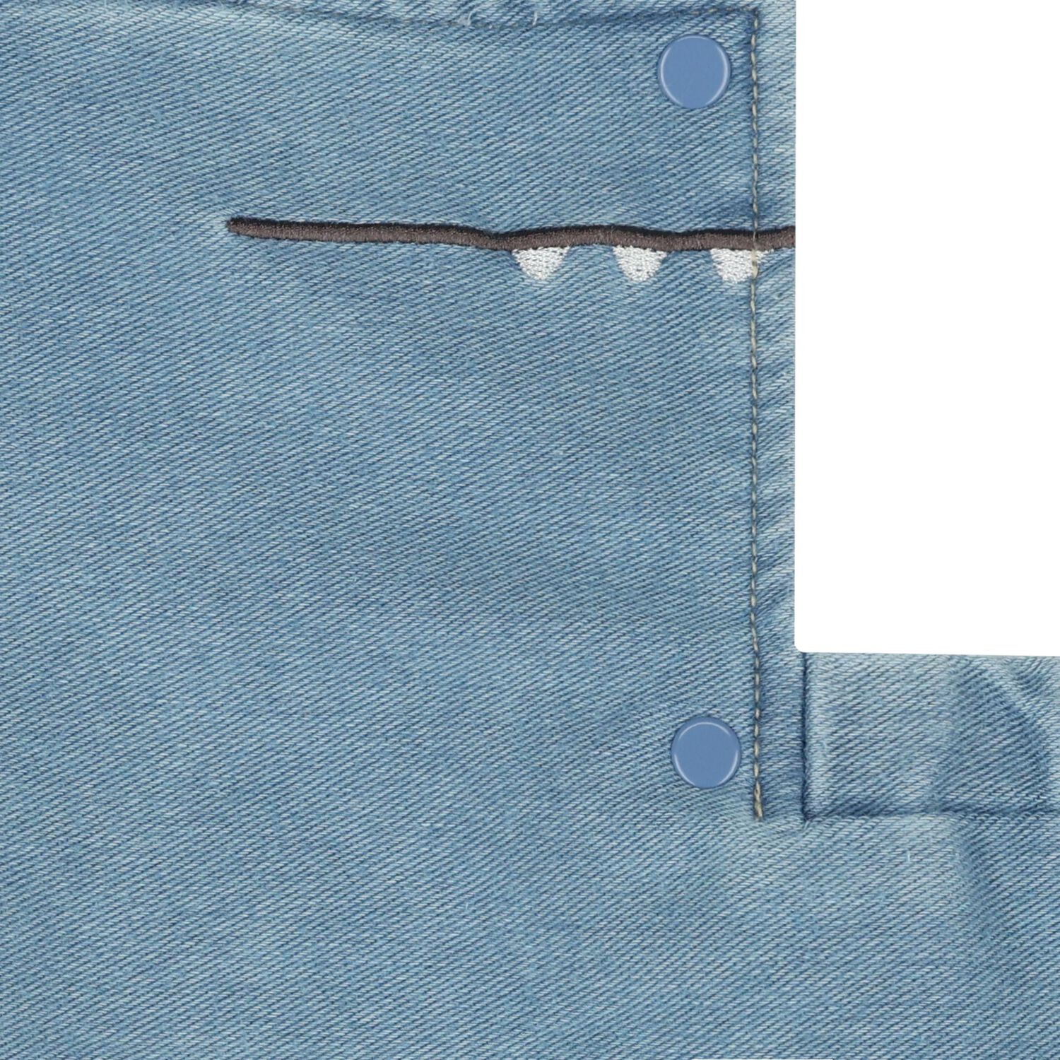Baby Boys Blue Denim Crocodile Romper Set, 1, hi-res