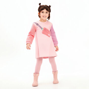 Girls Pink Bag Dress Set
