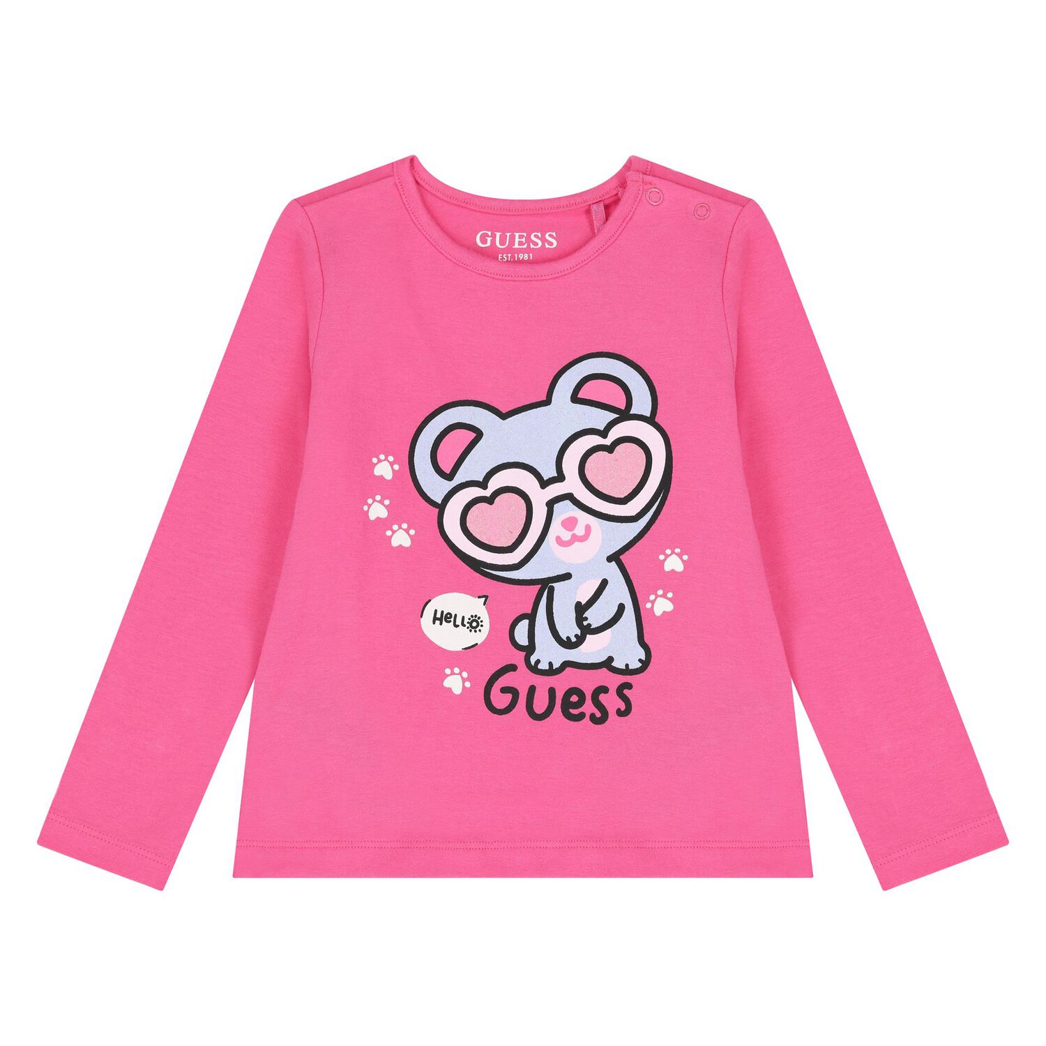 طقم بنات بنطلون بالشعار باللون الوردى و الأزرق, 1, hi-res image number null