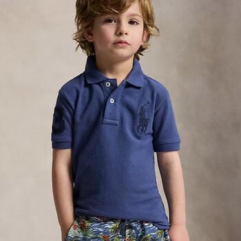 Boys Navy Blue Logo Polo Shirt