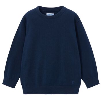 Boys Navy Blue Knitted Jumper