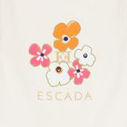 Girls Ivory Floral Logo Dress, 1, hi-res