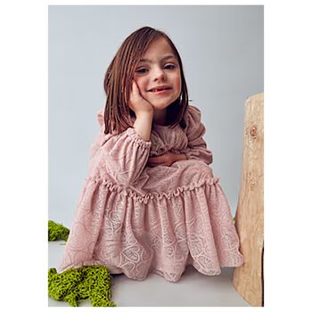 Girls Pink Heart Tulle Dress
