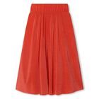 Girls Orange Pliss&eacute; Logo Skirt, 1, hi-res