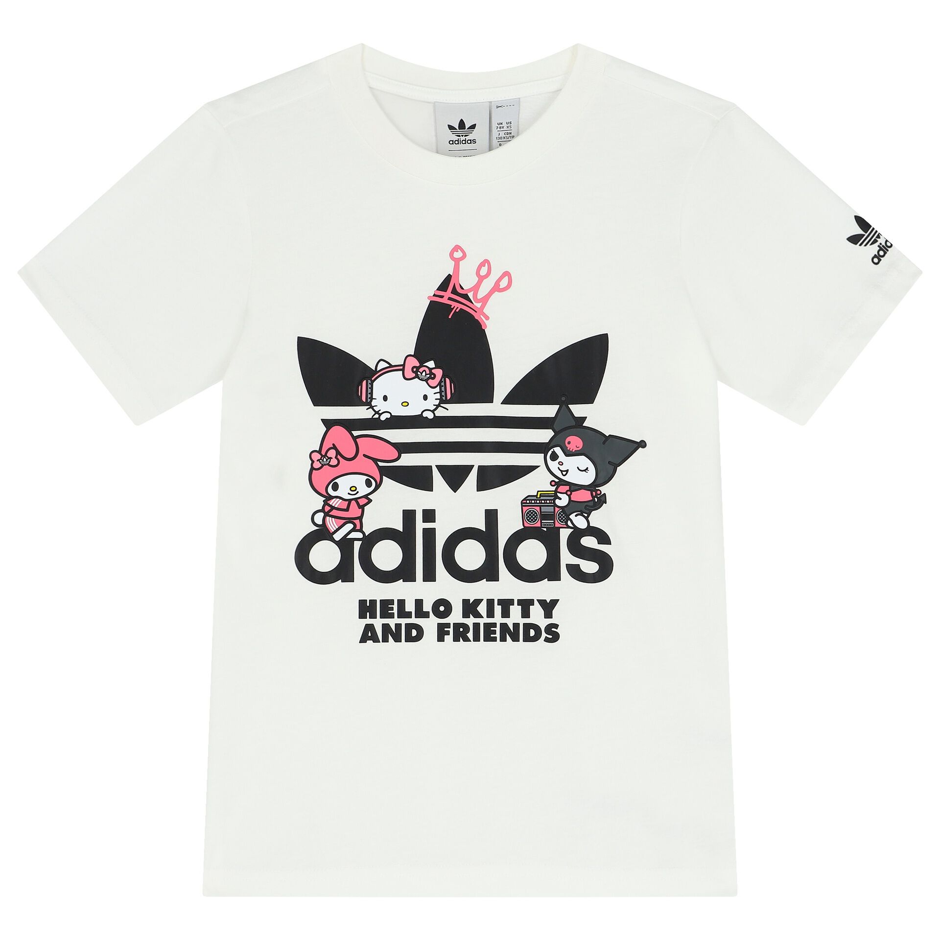 Adidas Kids Girls White Trefoil Logo T Shirt Junior Couture