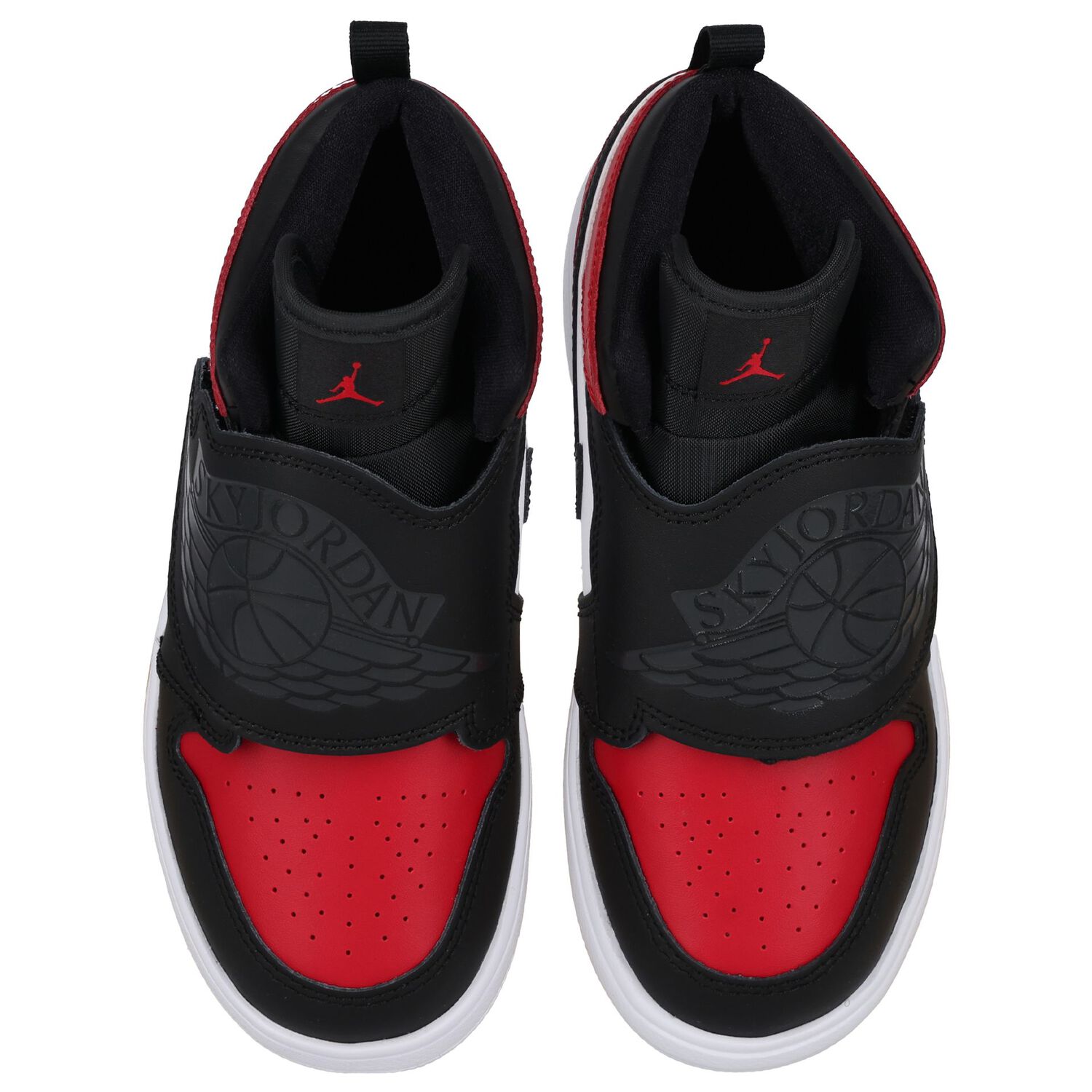 Black, Red & White Sky Jordan 1 Trainers, 2, hi-res