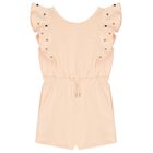 Girls Pink Logo Playsuit, 1, hi-res