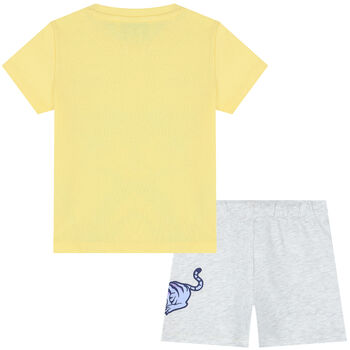Younger Boys Yellow & Grey Logo Short Set