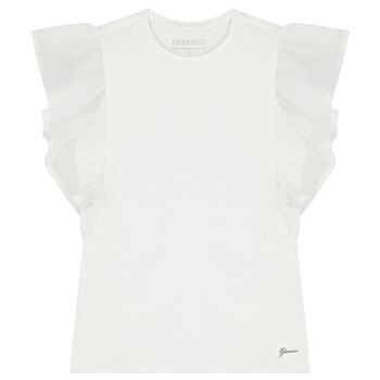 Girls White Logo T-Shirt