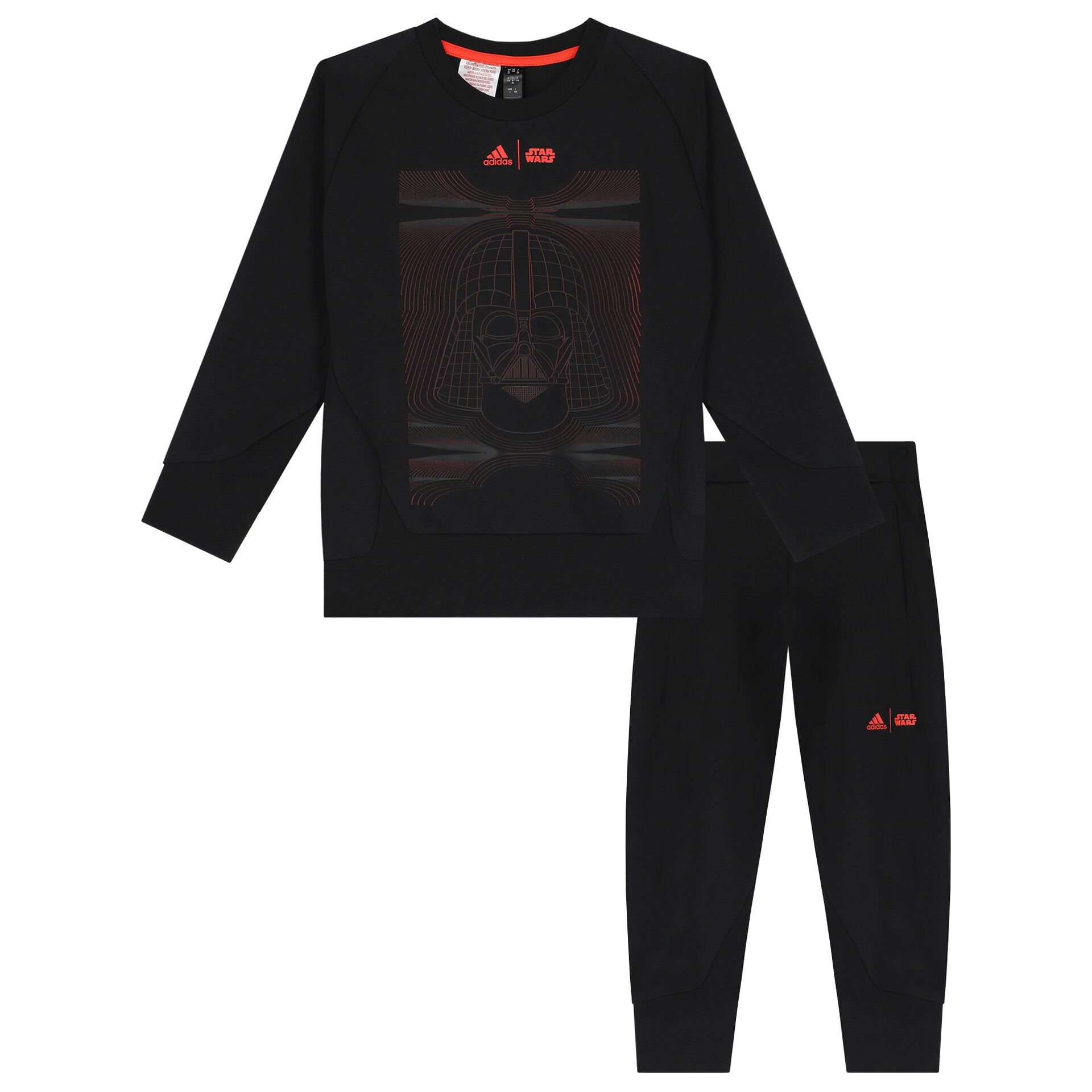 Adidas Kids Boys Black Star Wars Logo Tracksuit Junior Couture