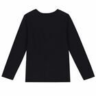 Black Teddy Logo Long Sleeve Top, 2, hi-res
