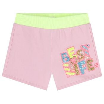 Girls Pink Embellished Shorts