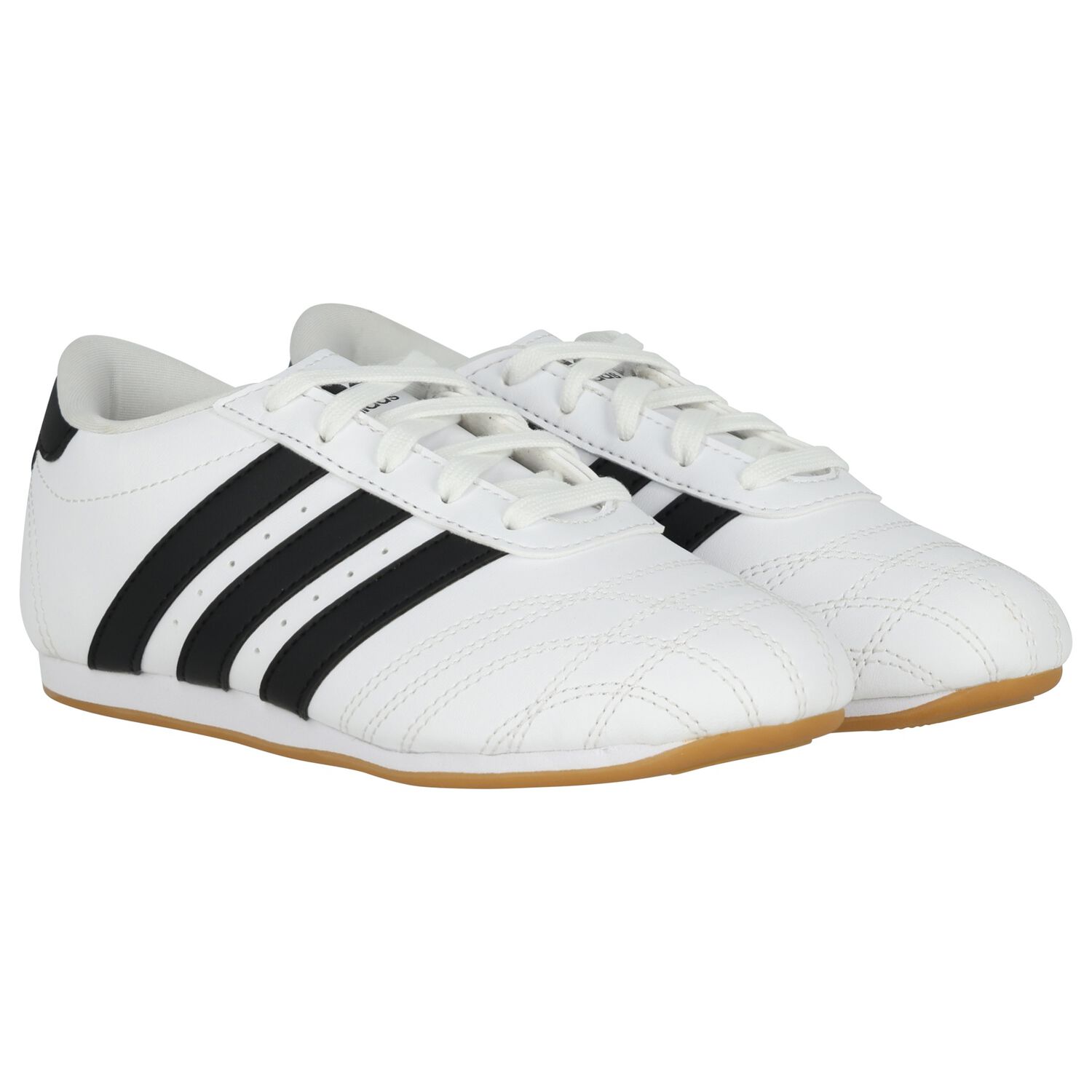 White & Black Logo Taekwondo Lace Trainers, 1, hi-res