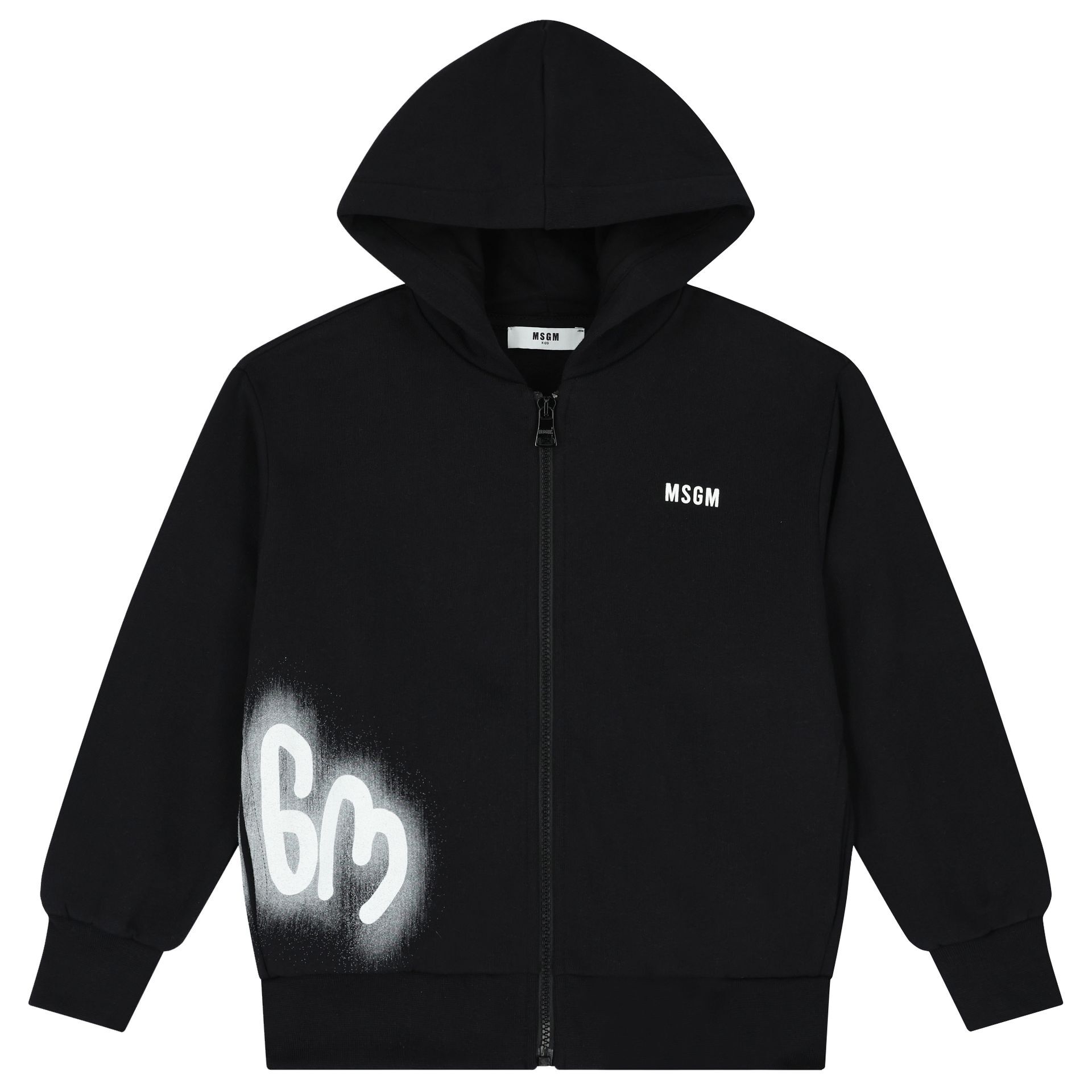 ★MSGM★ 21SS Men's Cartoon Logo Sweatshirt (3040MM100_21709 MSGM Boys Black Logo Zip Up Top | Junior Couture USA