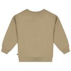 Girls Beige Faux Fur Teddy Bear Sweatshirt, 3, hi-res