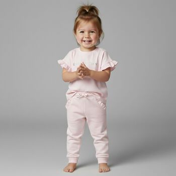 Younger Girls Pink Logo Joggers