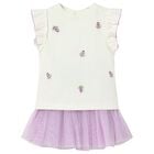 Younger Girls Ivory & Lilac Skirt Set, 2, hi-res