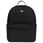 Boys Black Logo Backpack, 1, hi-res