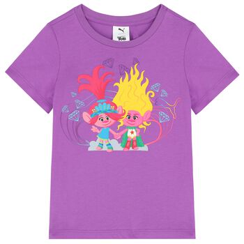 Girls Purple Logo Trolls T-Shirt