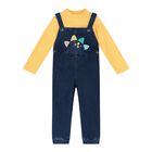 Baby Boys Yellow & Blue Denim Dungaree Set, 1, hi-res