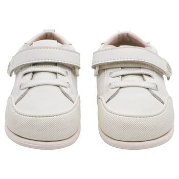 Younger Boys White Faux Leather Trainers