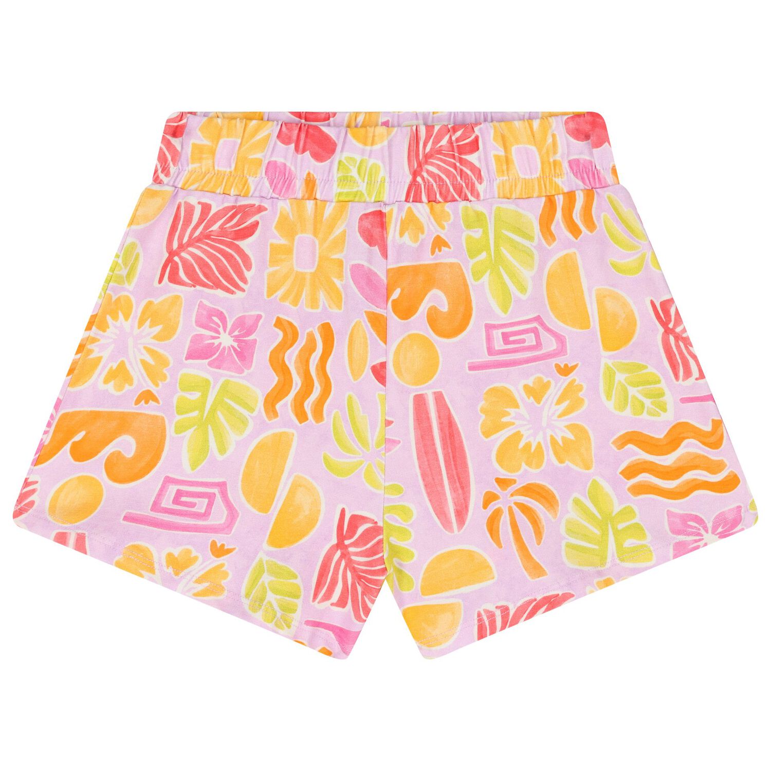 Girls White & Lilac Shorts Set, 1, hi-res